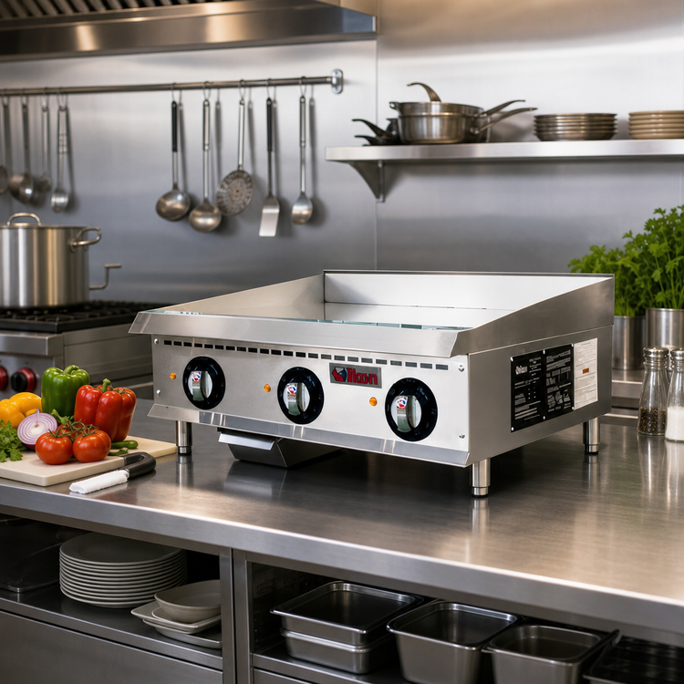 Product image #2 for IKON Cooking 36-Inch Electric Countertop Griddle with Smooth Steel Plate and Thermostatic Controls