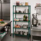 Thumbnail image #2 for Quantum WR54-1824P-5 Wire Shelving Starter Unit, 24" W x 18" D x 54" H, 5-Shelf, Green Epoxy Finish, NSF Listed