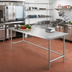 Thumbnail image #2 for Advance Tabco 144-Inch x 36-Inch 14-Gauge 304 Stainless Steel Work Table with Galvanized Open Base and Countertop Edge