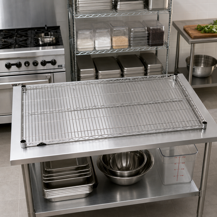 Product image #2 for Metro Super Erecta Super Wide 60 x 36 Inch Stainless Steel Wire Shelf