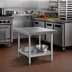 Thumbnail image #2 for Advance Tabco Budget Equipment Stand with 430 Stainless Steel Top and Galvanized Adjustable Undershelf, 36 x 30 x 24 Inches