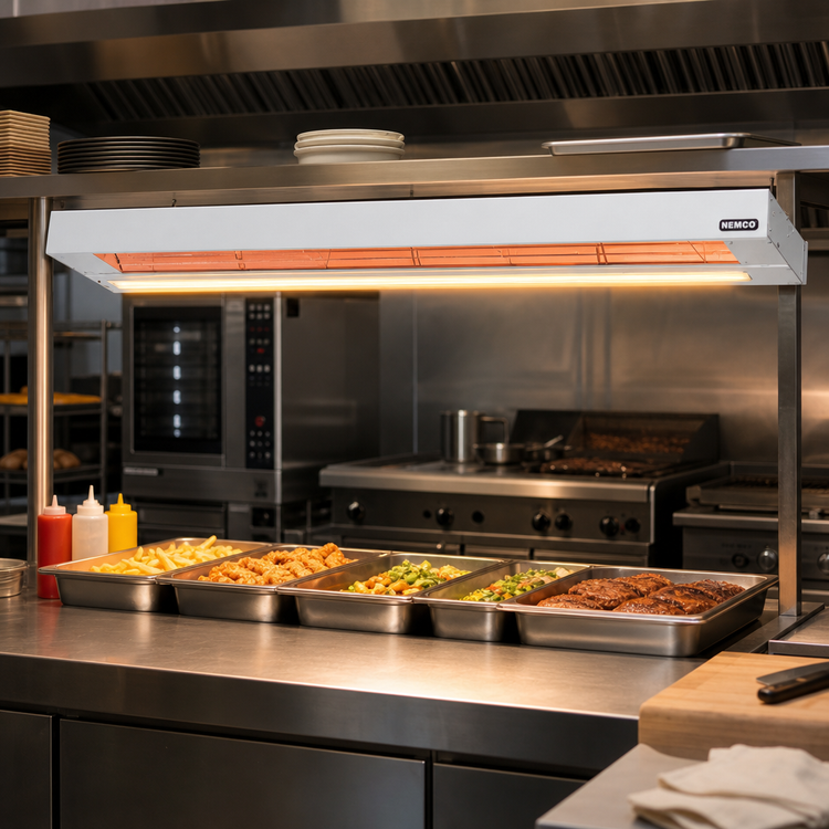 Product image #2 for Nemco 6155-36-DL 36 Inch Dual Remote-Controlled Infrared Strip Heater with Lights, 120V