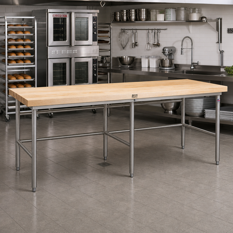 Product image #2 for John Boos Stainless Steel Baker's Table Frame for 108 x 48 Inch Top