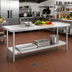 Thumbnail image #2 for Duke Flat-Top Stainless Steel Work Table with Undershelf and Posts, 144-Inch x 24-Inch x 36-Inch