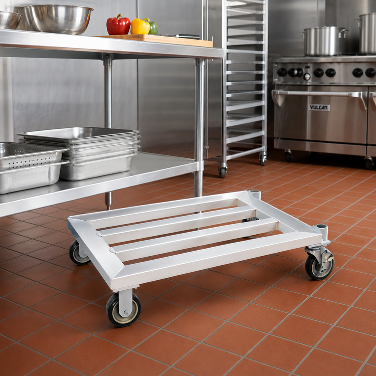 Product image #3 for New Age Mobile Tubular Aluminum Dunnage Rack, 25-3/4" W x 24" D, 1,000 lb Capacity