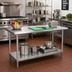 Thumbnail image #2 for Advance Tabco Special Value Series 72 Inch x 18 Inch Flat Top Stainless Steel Economy Work Table with Adjustable Undershelf