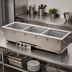 Thumbnail image #2 for Vollrath 3-Pan Short-Sided Drop-In Hot Well with Thermostatic Controls and Manifold Drain, 208-240V