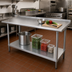 Thumbnail image #2 for Advance Tabco FMG-369 108-Inch x 36-Inch 304 Stainless Steel Work Table with 1-1/2-Inch Rear Splash and Galvanized Undershelf