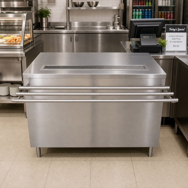 Product image #2 for BK Resources 48-Inch Stainless Steel Cashier-Serve Counter with Built-In Urn Trough