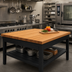 Thumbnail image #2 for Appalachian Red Oak Edge Grain Island Countertop with Full-Length Rails, 48 Inch x 48 Inch x 1-3/4 Inch, Penetrating Oil Finish