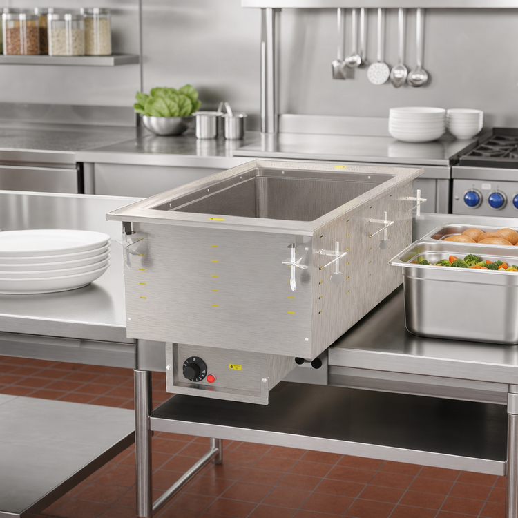 Product image #2 for Vollrath Drop-In Hot Food Well, 1 Full-Size Pan, Wet Operation, Auto-Fill, 240V, 625W, Marine-Grade 316 Stainless Steel