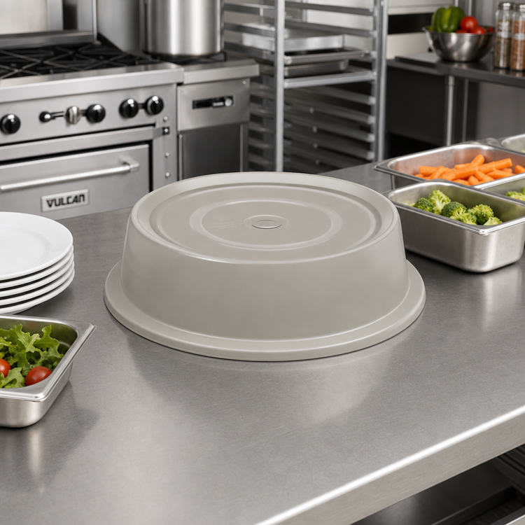 Product image #3 for Cambro Versa Camcover Round Fiberglass Plate Cover, 10-7/8 Inch Inside Diameter, Granite Gray