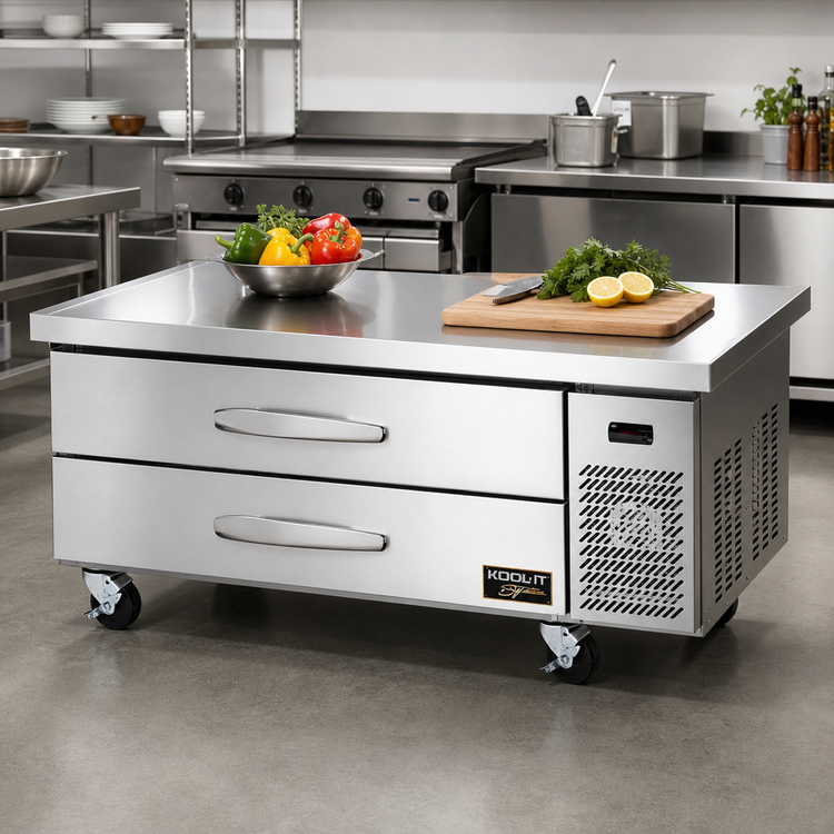 Product image #2 for Kool-It Signature 60-Inch 2-Drawer Refrigerated Chef Base with Stainless Steel Top and Marine Edge