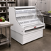 Thumbnail image #2 for Howard-McCray 35E Series 63-Inch Curved Glass Remote Open Merchandiser with LED Lighting, White
