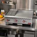 Thumbnail image #2 for 36-Inch Countertop Natural Gas Griddle and Charbroiler Combo, 24-Inch Griddle, 12-Inch Charbroiler