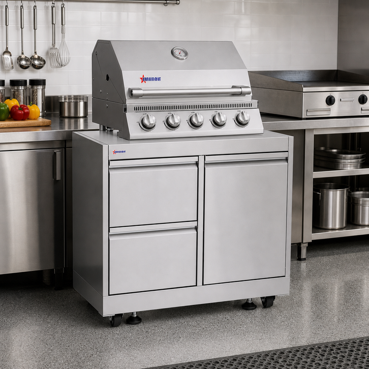 Product image #2 for 32-Inch Stainless Steel Cabinet Stand for #47876 BBQ Grill with 2 Drawers and Gas Tank Storage