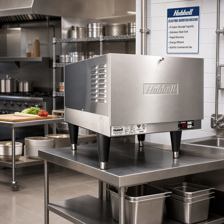 Product image #2 for Hubbell J639 Electric Booster Heater with 6-Gallon Storage and Stainless Steel Tank