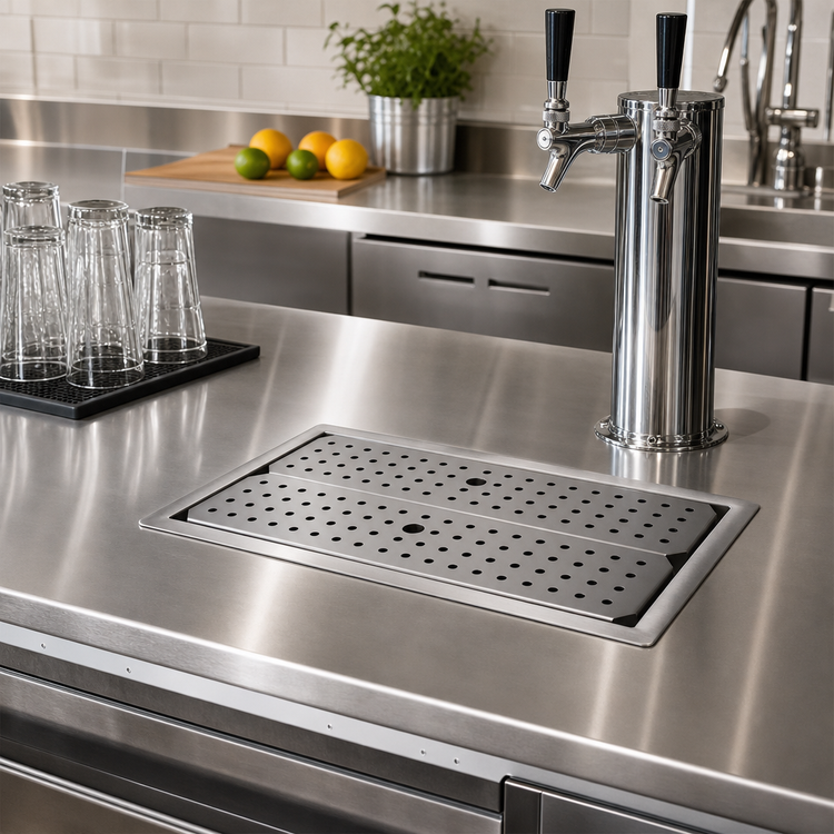 Product image #2 for Glastender 24" x 18" Drop-In Stainless Steel Drain Pan with Self-Rimming Edge