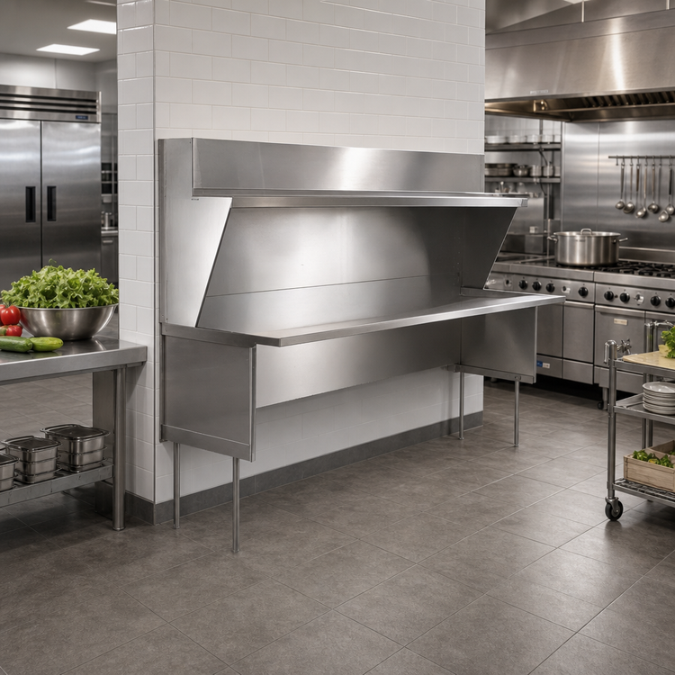 Product image #2 for La Rosa Refrigeration Open Front Modular Equipment Enclosure, 66 x 26 Inch, 304 Stainless Steel