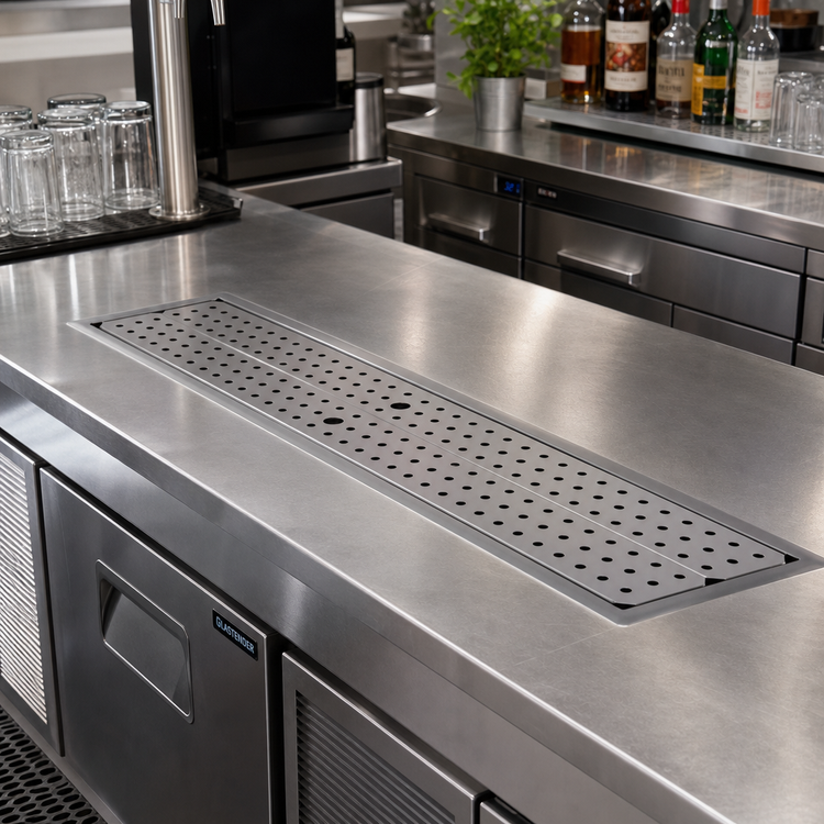 Product image #2 for Glastender Drop-In Stainless Steel Drip Tray Trough, 48 Inch x 12 Inch