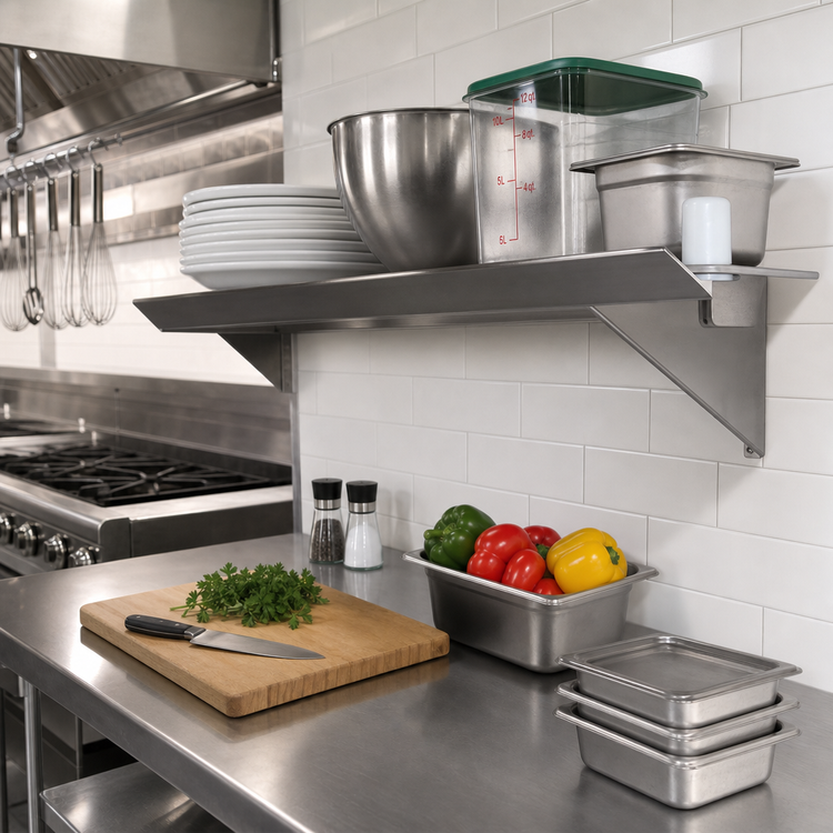 Product image #2 for Heavy Duty Single-Knob Right-Hand 21 Inch Stainless Steel Shelf C Bracket