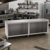 Thumbnail image #2 for John Boos 132-Inch x 30-Inch Open Front Cabinet Base Work Table with 16-Gauge 300-Series Stainless Steel Top