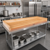Thumbnail image #2 for John Boos 108-Inch x 24-Inch Edge Grain Maple Work Table Top with 4-Inch Coved Backsplash