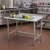 Thumbnail image #2 for Advance Tabco Special Value Series 48-Inch x 36-Inch Open Base Stainless Steel Top Work Table with 1-1/2-Inch Rear Backsplash
