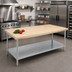 Thumbnail image #2 for Advance Tabco H2G-308 96-Inch x 30-Inch Maple Top Work Table with Adjustable Undershelf and Galvanized Base