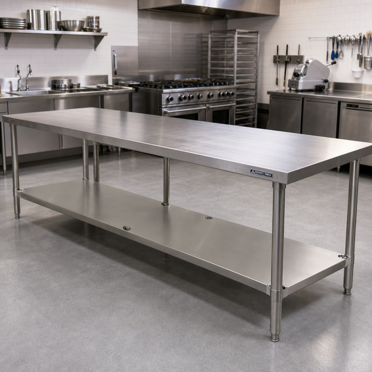 Product image #2 for Advance Tabco 18-Gauge Stainless Steel Undershelf for 144" x 30" Work Tables