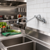 Thumbnail image #2 for T&S B-0599-CR Double Pantry Wall-Mount Mixing Faucet: 18-Inch Double-Joint Swing Nozzle, Adjustable 1/2-Inch NPT Inlets