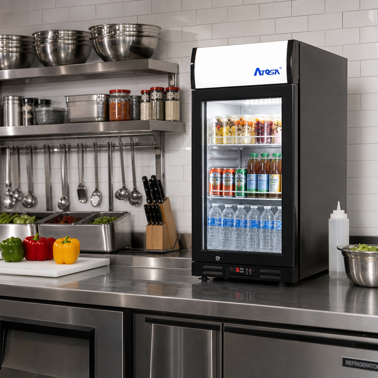 Product image #2 for Atosa 1-Door Countertop Glass Door Refrigerator Merchandiser, 2.4 Cu. Ft., Black