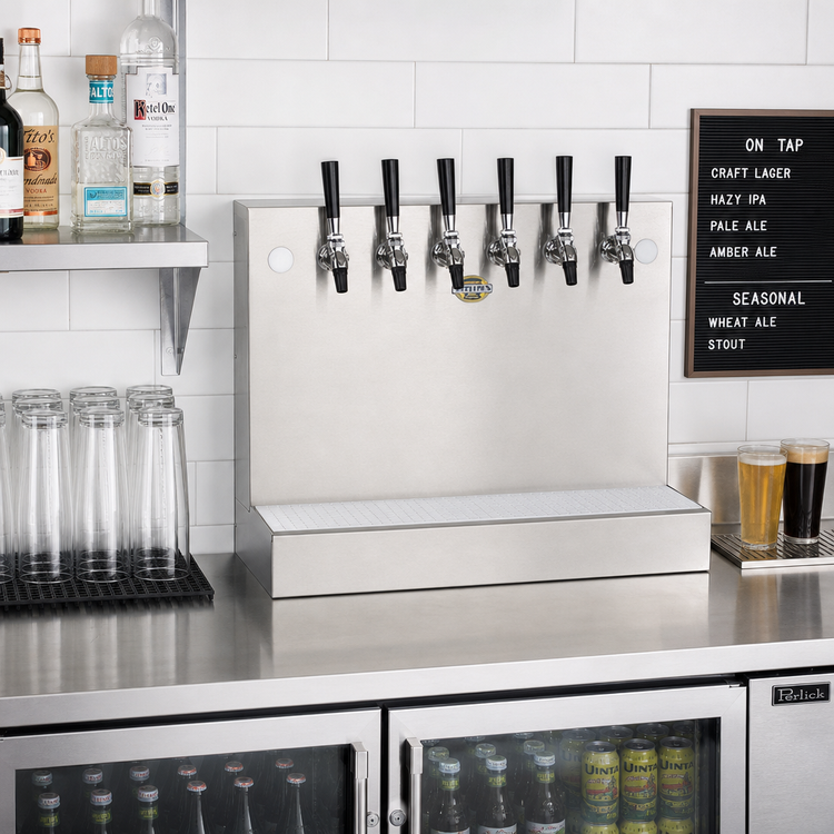 Product image #2 for Perlick 3774A4B Wall-Mount Air-Cooled 4-Faucet Draft Beer Dispenser
