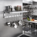 Thumbnail image #2 for New Age Wall-Mounted T-Bar Aluminum Shelf with Pot Rack, 36 x 20 Inches, 700 Lb. Capacity, 6 Hooks