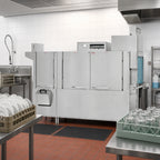 Thumbnail image #2 for Champion 86 PRO-FF High-Temperature Two-Tank Front-Feed Rack Conveyor Dishwasher with 22-Inch Prewash, 348 Racks/Hour