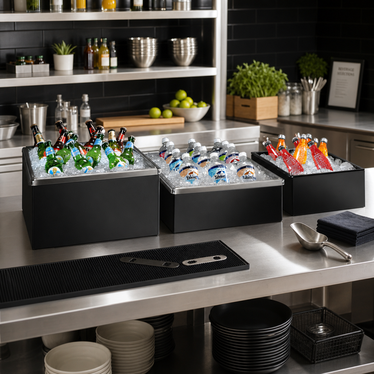Product image #2 for Cal-Mil Black Collapsible Beverage Ice Housing, 12 x 20 x 6 Inches