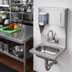 Thumbnail image #2 for Krowne Wall-Mount Stainless Steel Hand Sink with Gooseneck Faucet and Built-In Soap & Towel Dispenser