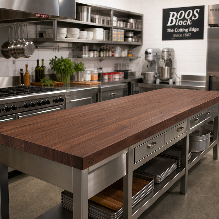 Product image #2 for John Boos Boos Block American Black Walnut Edge Grain Countertop, 132 x 25 x 1-1/2 Inch, Penetrating Oil Finish