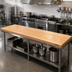 Thumbnail image #2 for John Boos Boos Block 96-Inch x 27-Inch x 3-Inch Edge Grain Maple Kitchen Countertop, Varnique Finish