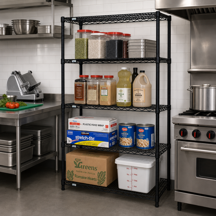 Product image #2 for Quantum 60 x 36 x 63 Inch Black Epoxy Antimicrobial Wire Shelving Starter Kit