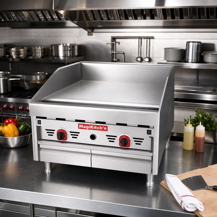 Product image #2 for MagiKitch'n MKG24 24-Inch Countertop Gas Griddle with 1-Inch Polished Plate