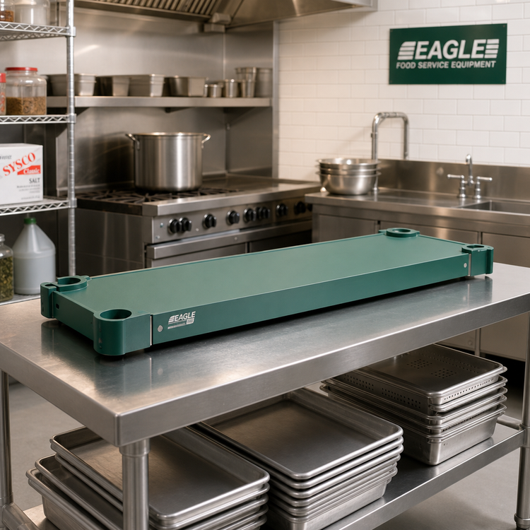 Product image #2 for Eagle Group Quik-Set 54-Inch x 18-Inch Flat Solid Shelf, 1000 lb Capacity, Green Epoxy Finish