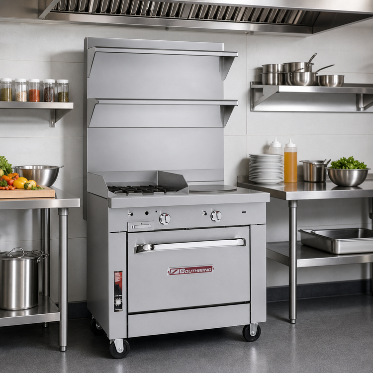 Product image #2 for Southbend Platinum Heavy Duty 32-Inch Gas Range with 2 Open Burners, 16-Inch Griddle and Standard Oven