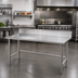Thumbnail image #2 for Advance Tabco 108 Inch x 24 Inch 16 Gauge 430 Stainless Steel Commercial Work Table With 5 Inch Backsplash