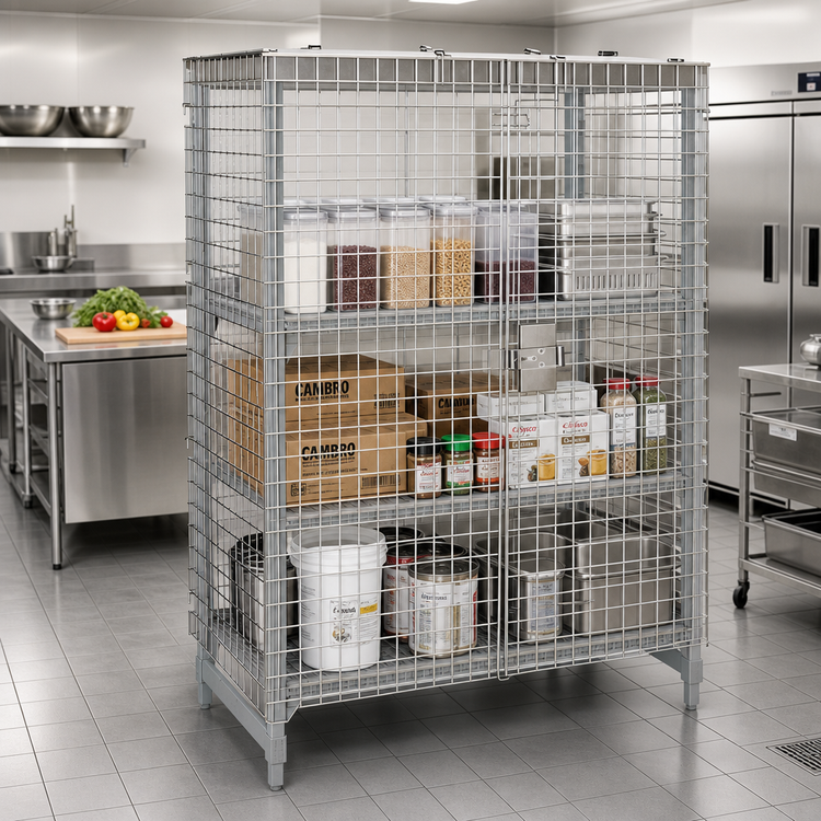 Product image #3 for Cambro Camshelving Premium Stationary Vented Security Unit with Full-Wrap Stainless Steel Cage