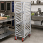 Thumbnail image #2 for Channel Manufacturing Lifetime Tough AXD1825 9-Pan End-Load Aluminum Bun Pan Rack with Casters, 36-Inch Height, 3-Inch Centers
