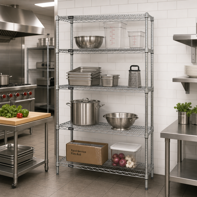 Product image #2 for Quantum WR74-2454S 54 x 24 x 74 Inch 304 Stainless Steel Wire Shelving Starter Kit