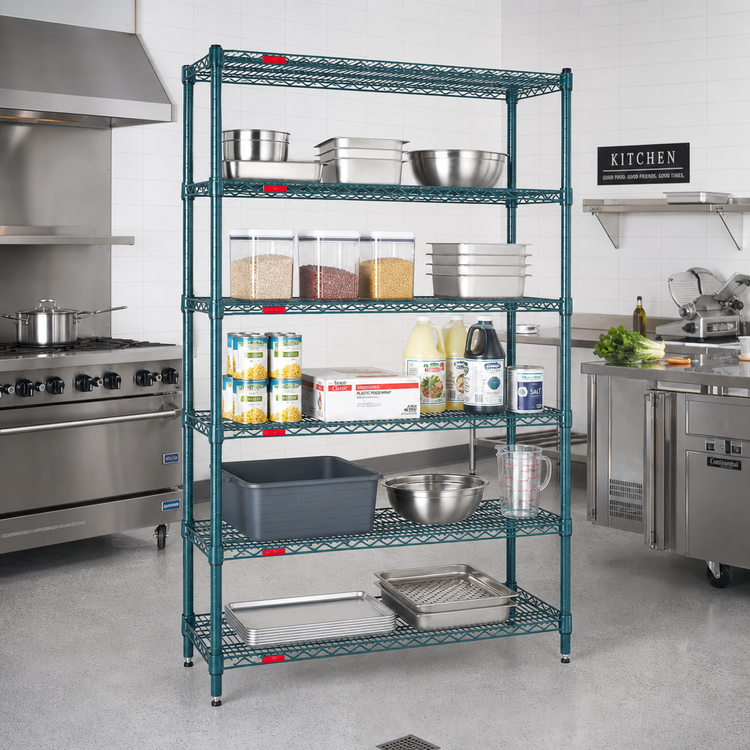 Product image #2 for EagleGard Stationary Starter Wire Shelving Unit, 5-Tier, 72W x 18D x 86H, Hybrid Epoxy Finish