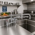 Thumbnail image #2 for T&S Brass UltraRinse 8-Inch Adjustable-Center Deck Mount Mixing Faucet with 18-Inch Swing Nozzle and 16-Inch Spray Arm