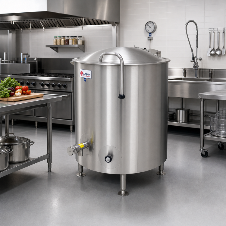 Product image #2 for Legion LTI-125 125-Gallon Insulated 2/3 Jacketed Stationary Direct Steam Kettle